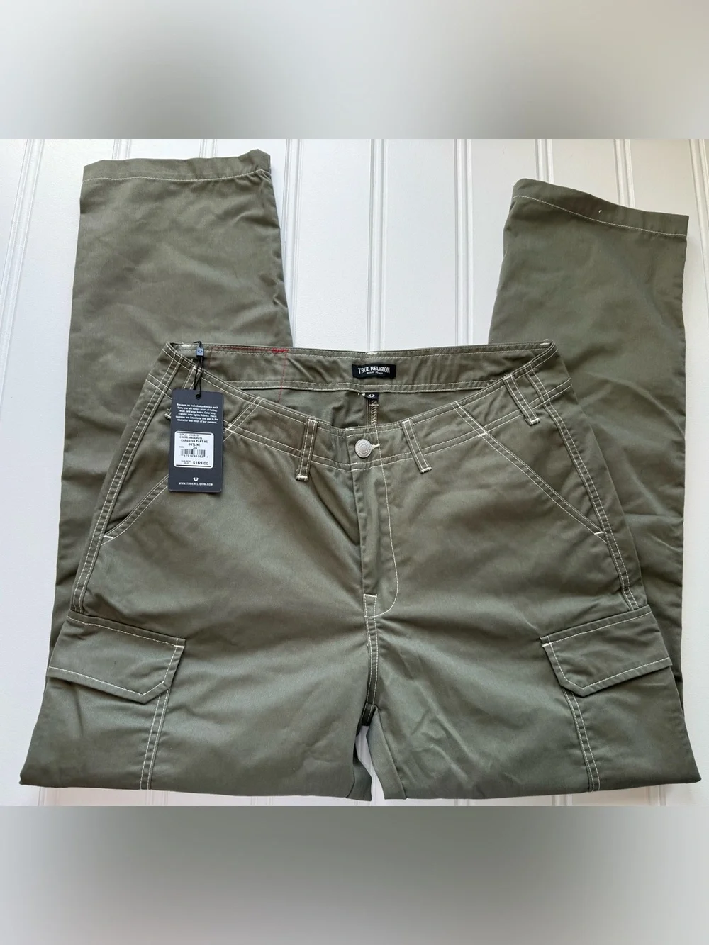 True Religion Men's 34 Horseshoe Outline Cargo Pant Streetwear NEW